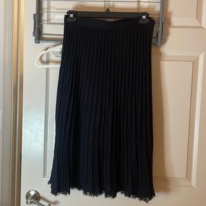 Max Studio Pleated Fringe Midi Skirt